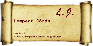 Lampert Jónás névjegykártya